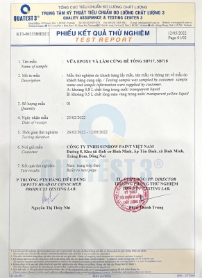 Test results: Solvent system POLYURETHAN paint SB723