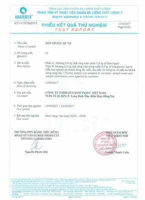 Test Report Epoxy Paint SB 715