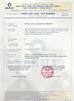 Test results: Multi-purpose paint 1k lip system SB725