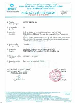 Test Report Epoxy Paint SB 714
